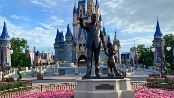Cinderella castle with Walt and Mickey 