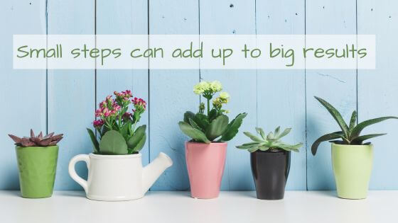 Plants on blue background with quote