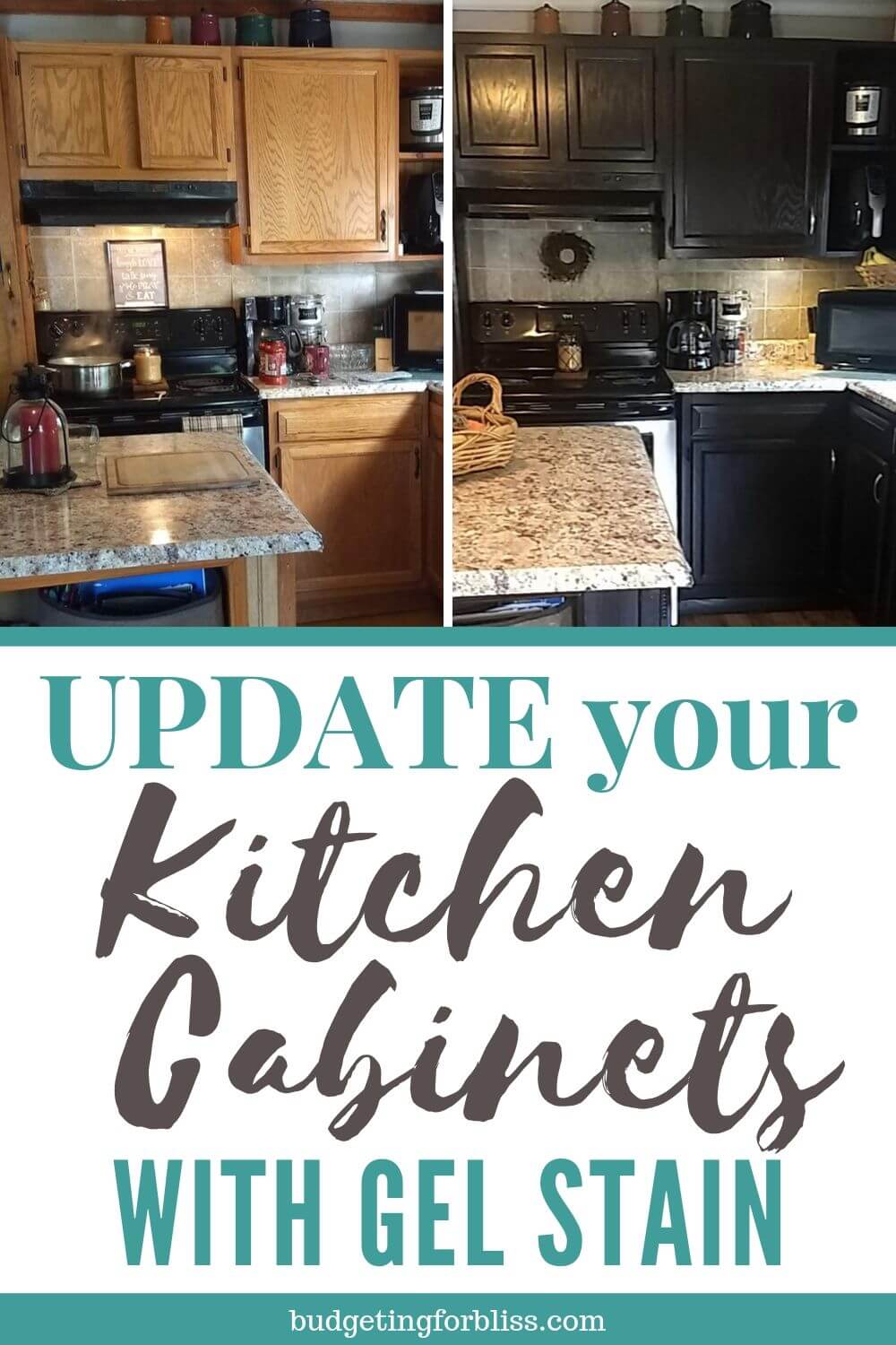 How To Gel Stain Your Cabinets On A Budget Budgeting For Bliss