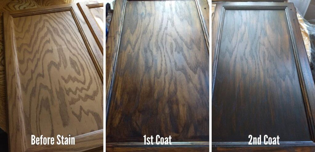 How to Gel Stain your Cabinets on a Budget - Budgeting for Bliss