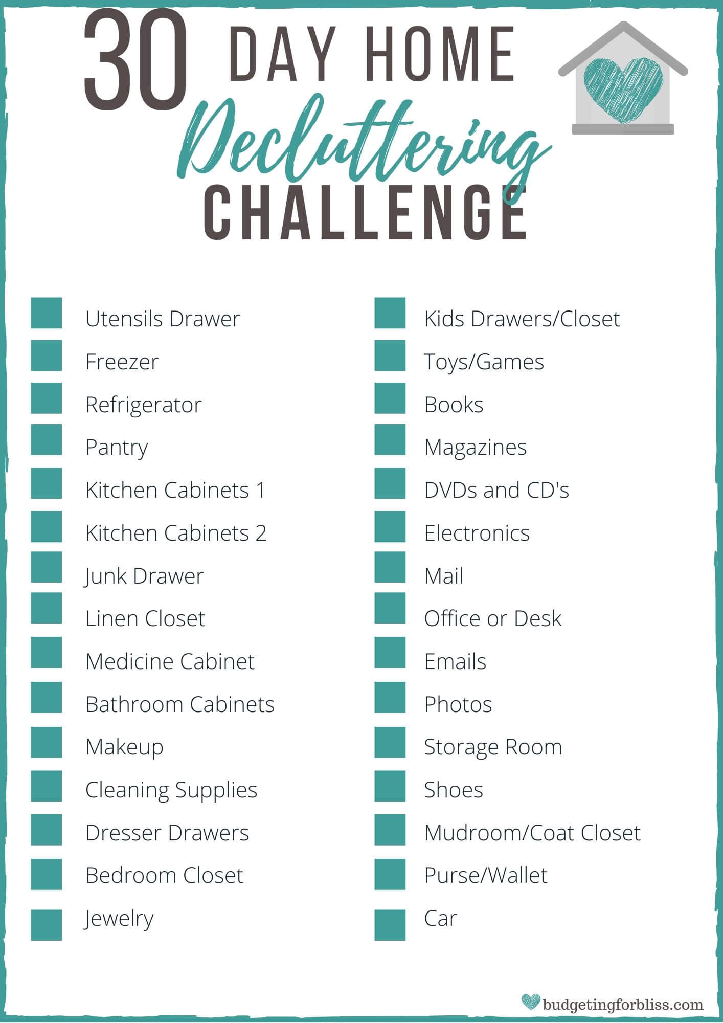 30 day decluttering schedule - semstorm