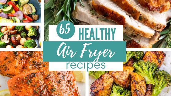 Healthy chicken, turkey, and vegetables cooked in air fryer