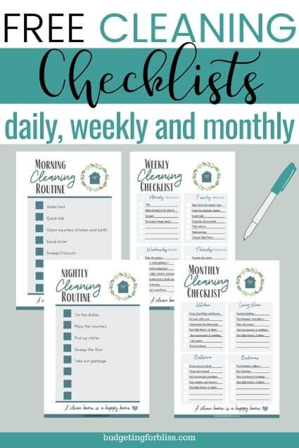 Organized Weekly Cleaning Planner Printable Monthly and Yearly Chore Charts Spring Cleaning Schedules