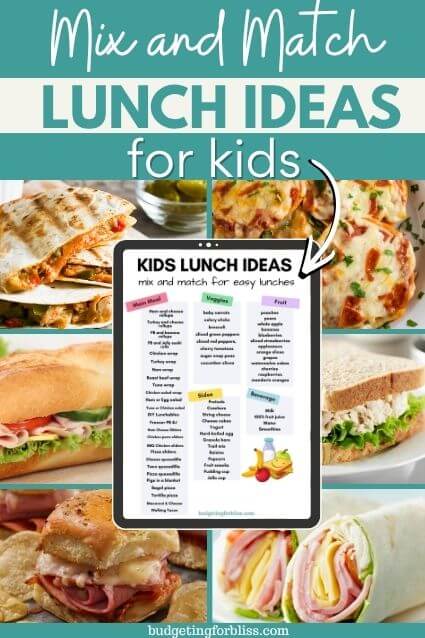 Mix and match lunch ideas for kids