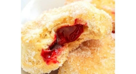 raspberry air fryer jelly donut