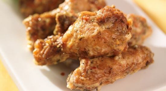 Garlic Parmesan Wings on a White Plate