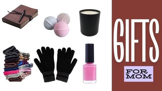 cheap mom gifts-nail polish, gloves, socks, candle