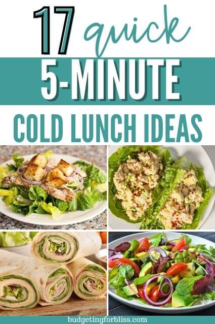 17 Quick 5 Minute Cold Lunch Ideas - Budgeting for Bliss