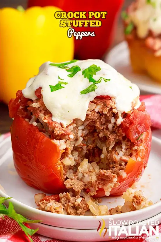 Stuffed peppers on plate