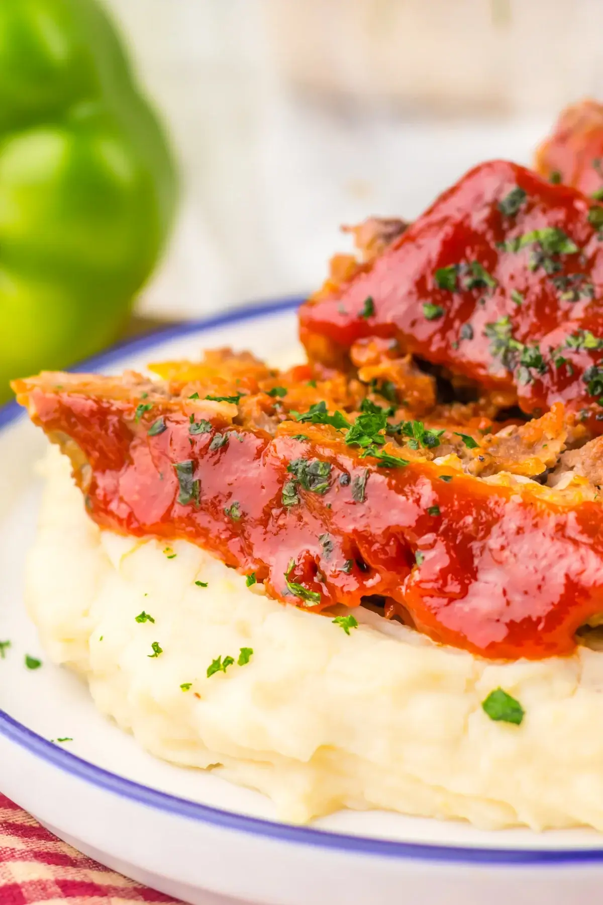 Crockpot meatloaf on white plate