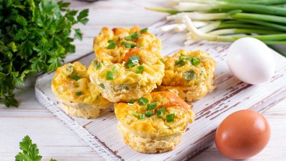 Egg muffin in glass dish