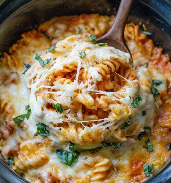 Pizza Casserole in Crockpot