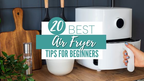 Air Fryer on kitchen counter with cutting board 