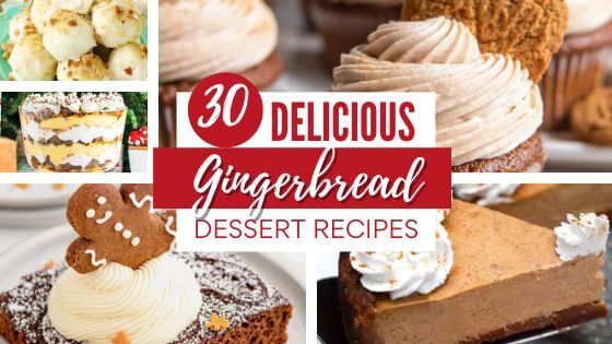 Gingerbread cupcakes, pies and cake desserts