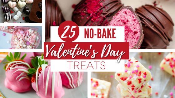 No-Bake Valentine's Day Treats such as chocolate truffles, fudge, popcorn and cookies