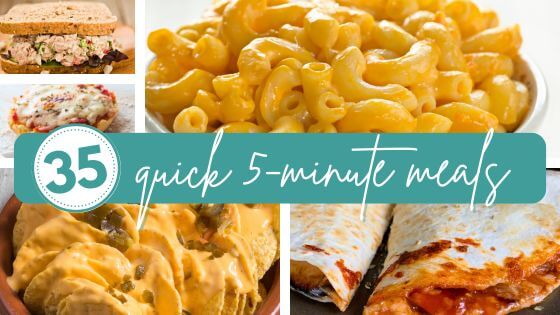 5 minute meal recipes in collage collection