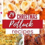 Christmas potluck recipes for sweet potato casserole, ham, cranberries and rolls