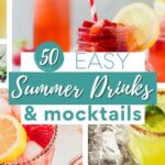 A collection of non-alcoholic summer drinks and mocktails