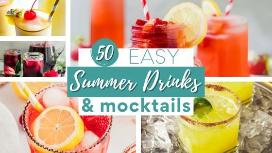A collection of non-alcoholic summer drinks and mocktails