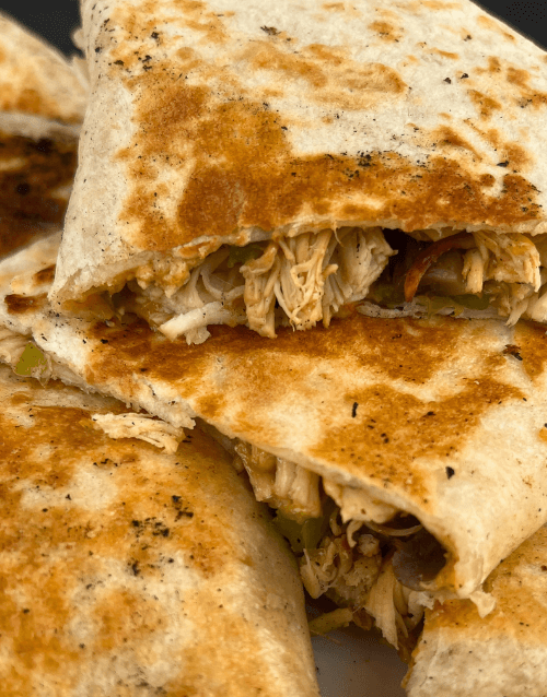 chicken quesadillas on Blackstone