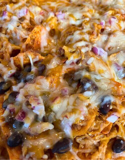 Sheet pan bbq chicken nachos