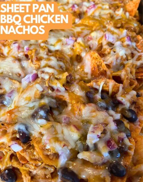 BBQ Chicken Nachos on Sheet Pan