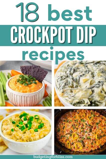 A collection of warm crockpot dips