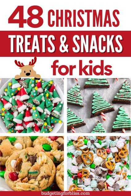 A collection of Christmas snacks and treat ideas for kids