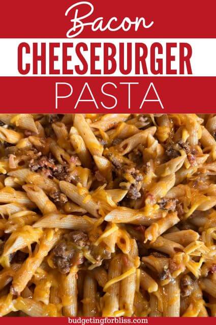 Cheeseburger pasta in skillet
