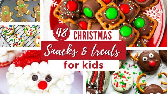 A collection of kid-friendly snacks and treats for Christmas