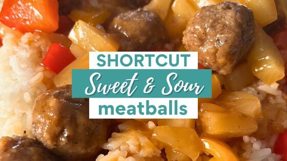 Sweet and Sour Meatballs over rice