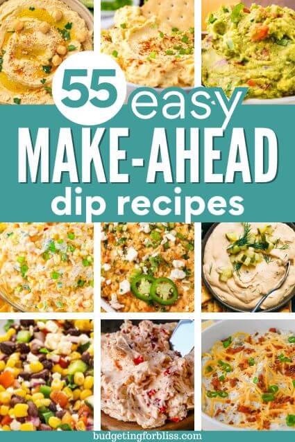 Make Ahead dip recipe pictures with text