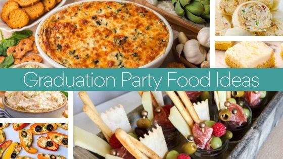 hot and cold dips, charcuterie cups, pinwheels, and lemon bar for graduation parties