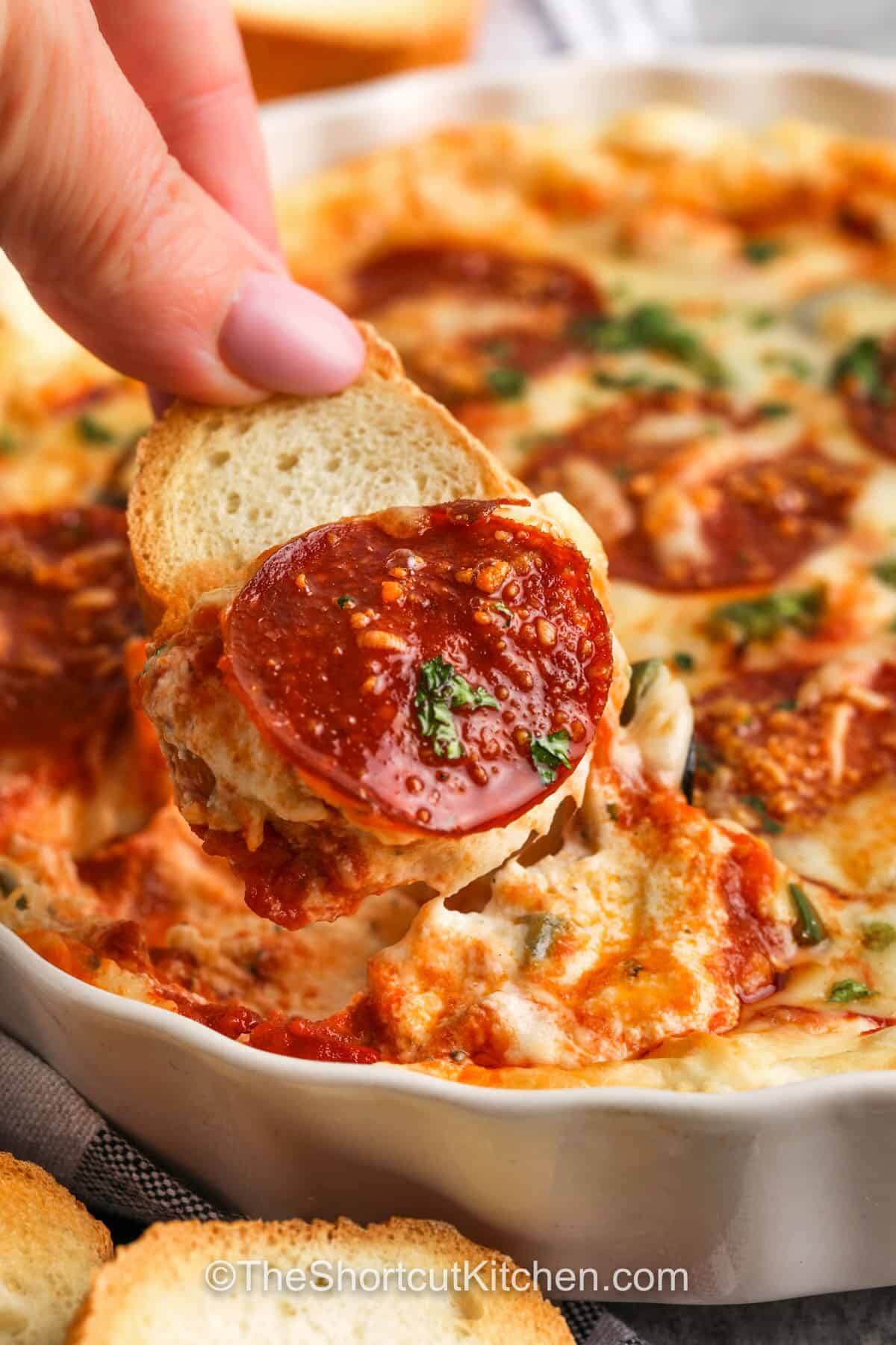 pizza dip in bowl