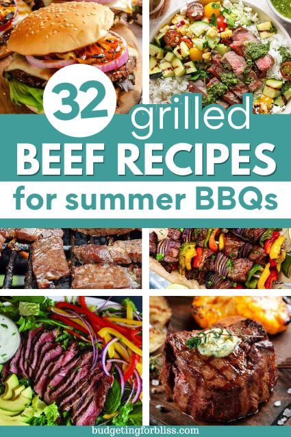 Grilled steak, burgers and kabobs