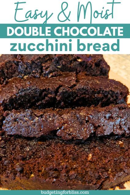 Chocolate zucchini bread cut in slices