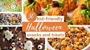 Collection of Halloween snacks for kids