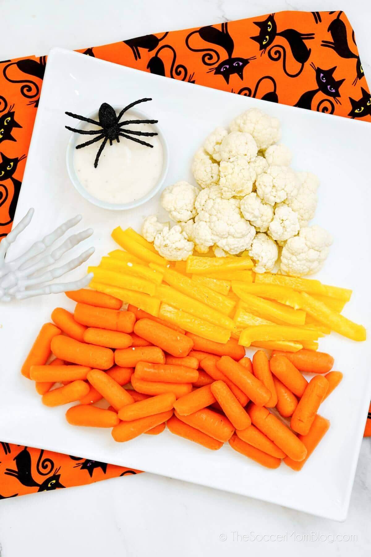 candy corn veggie platter