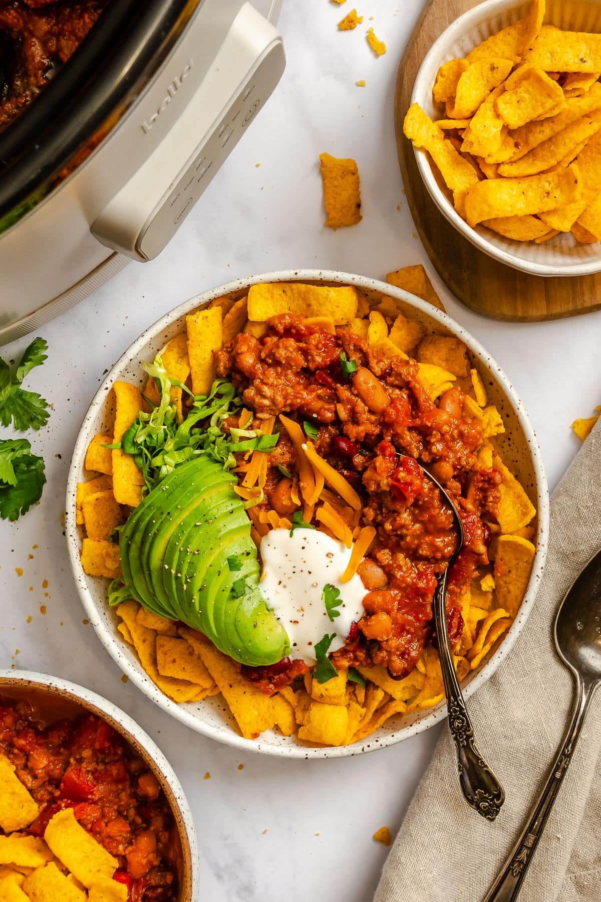 Chili and frito chips