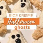 Ghost Rice Krispie Treats on Plate