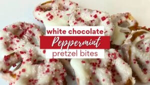 White Chocolate Pretzel Bites with Peppermint
