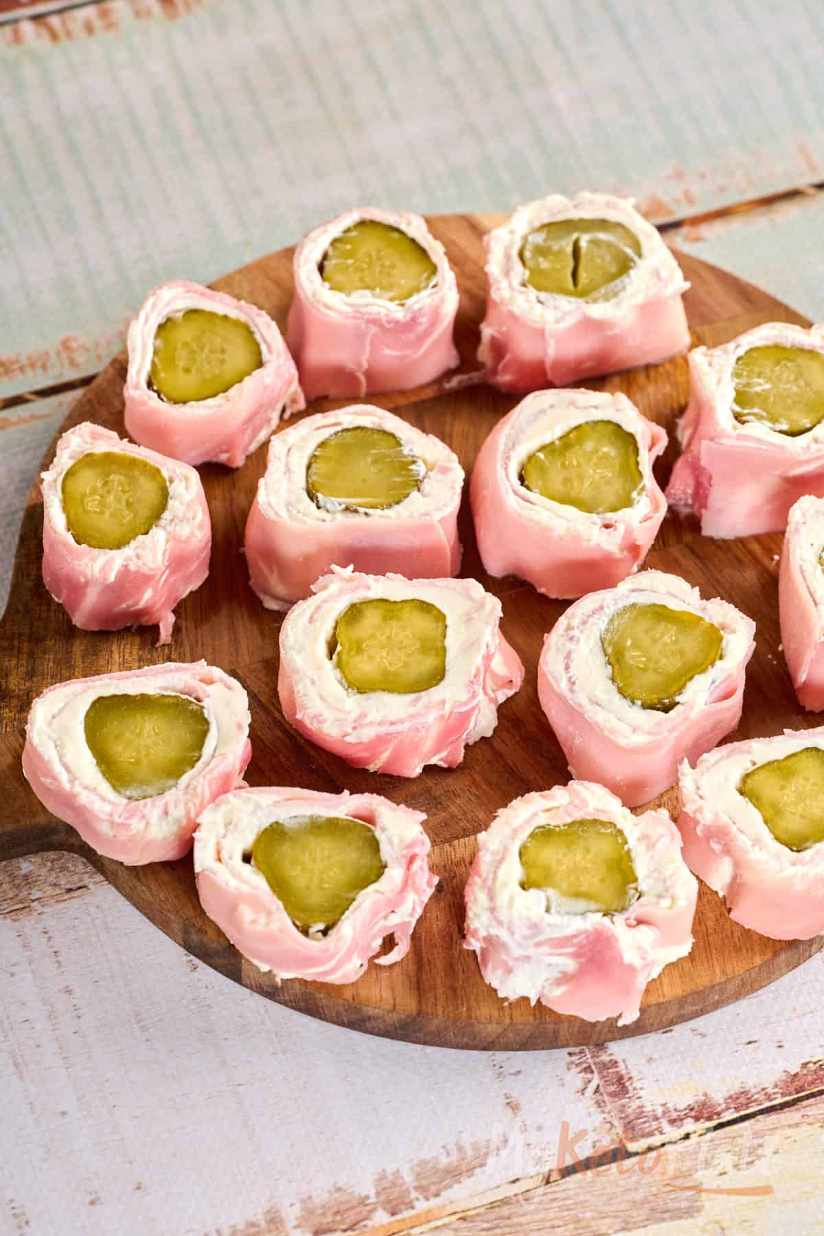 Ham and pickle appetizers