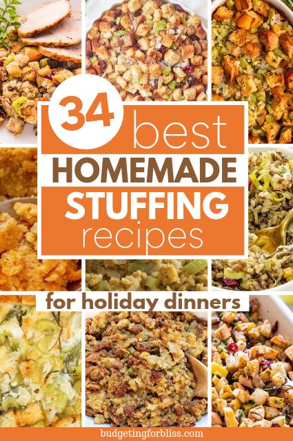 A collection of homemade stuffing recipes for dinner