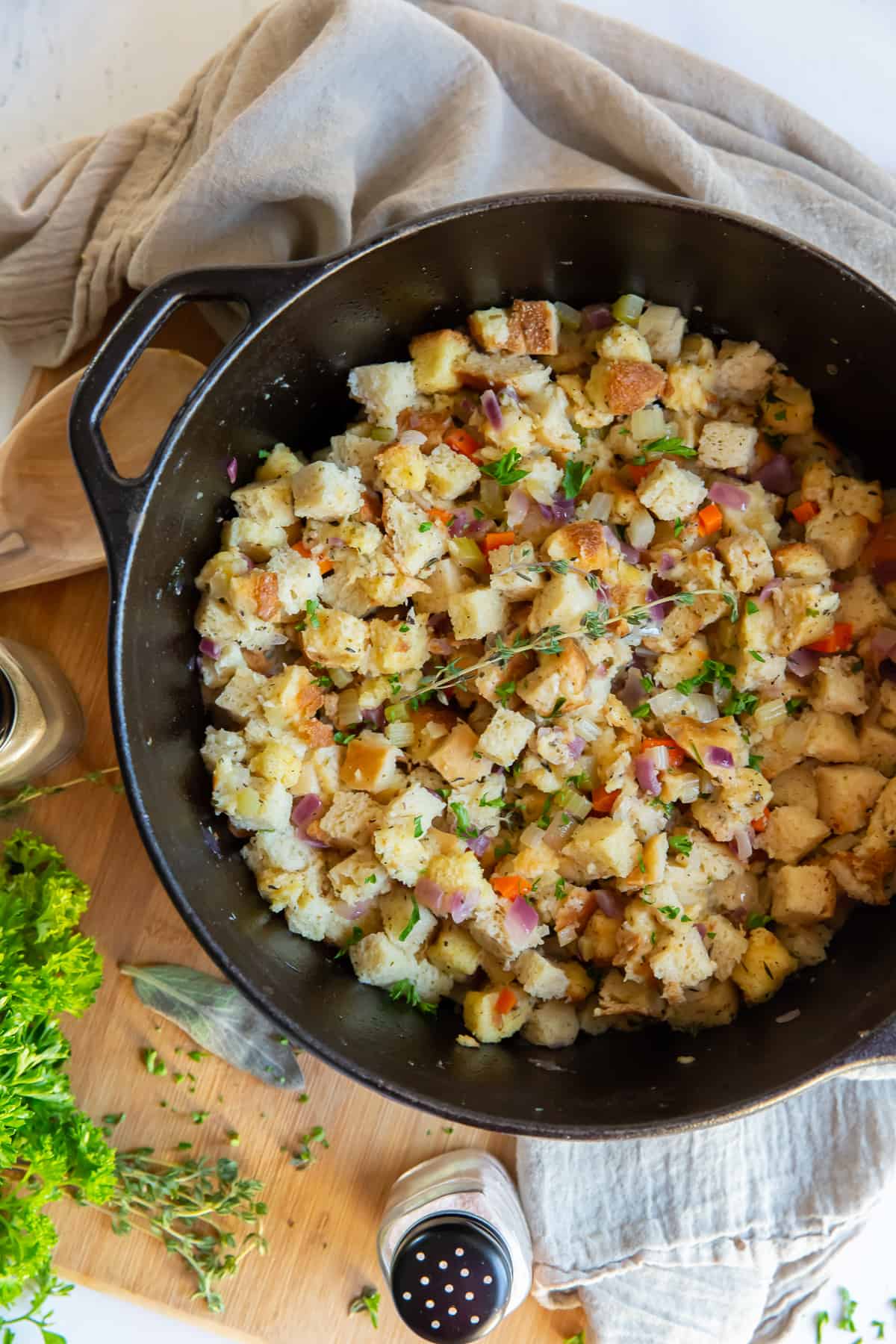 stovetop stuffing in skillet
