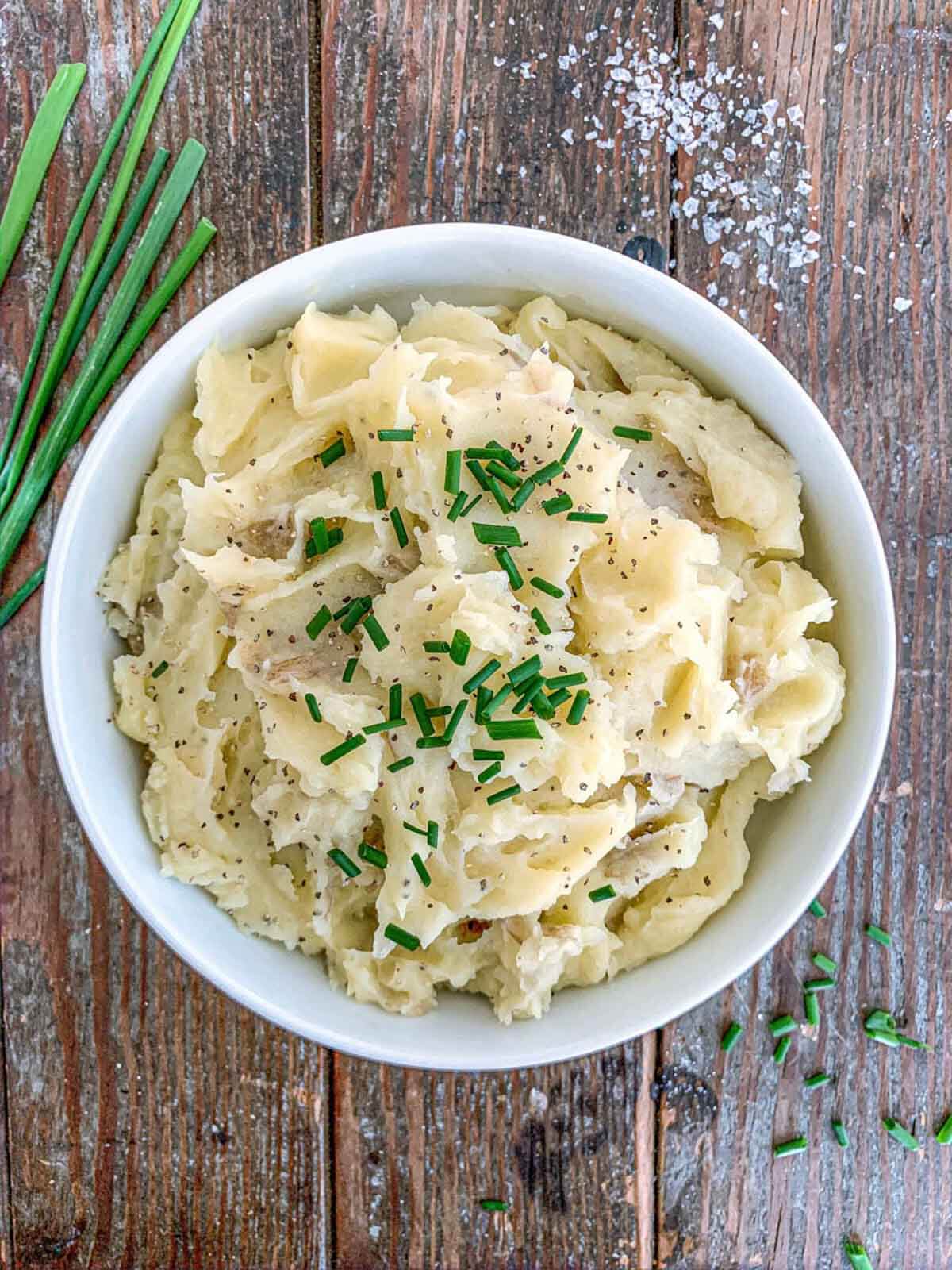 Truffle potatoes in white bowl